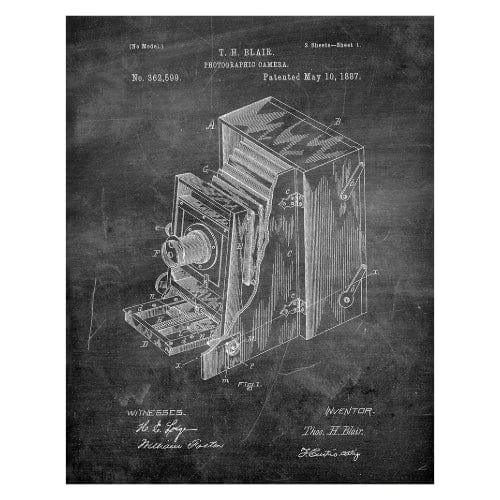 Camera Blair 1887: Patent Art Print - Chalkboard - The Vault