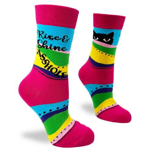 EXPLICIT: Rise and Shine A**hole - Naughty Crew Socks - The Vault
