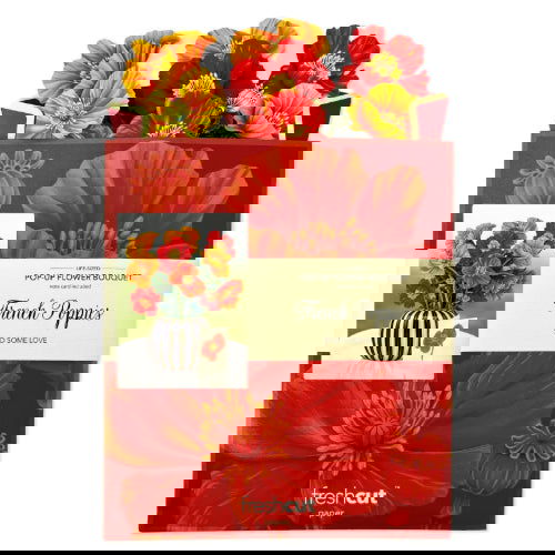 French Poppies: Pop-Up Bouquet Greeting Card - FreshCut Paper - The Vault