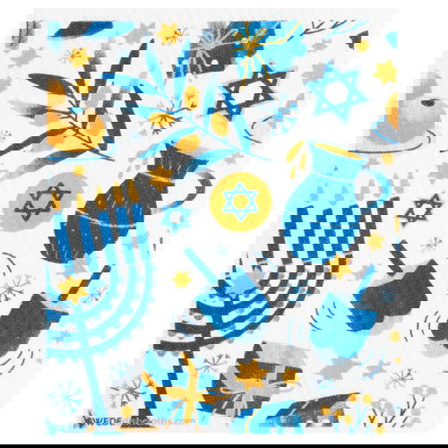 Hanukkah Collage: Single Cloth - SWEDEdischcloths - The Vault