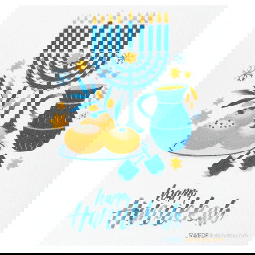 Hanukkah Menorah: Single Cloth - SWEDEdischcloths - The Vault