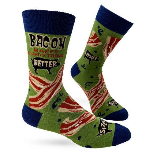 Novelty: Bacon Makes Everything Better - Crew Socks - The Vault