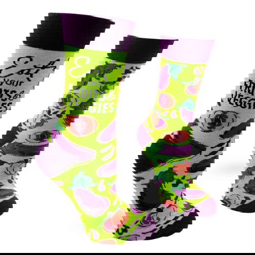 Novelty: Eat Your Fruits & Veggies - Crew Socks - The Vault