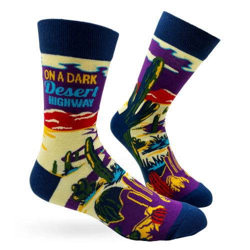 Novelty: On a Dark Desert Highway - Crew Socks - The Vault