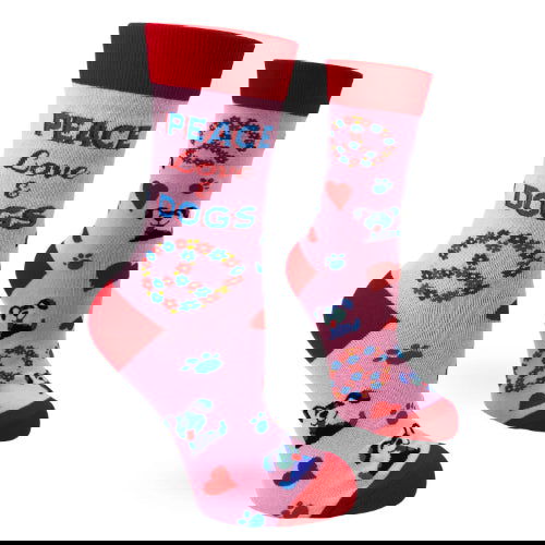 Novelty: Peace Love & Dogs - Crew Socks - The Vault