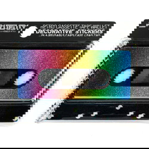 Retro Cassette Tape Deco Sticker Tag: Dazzler Rainbow Glitter - Fydelity - The Vault