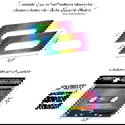 Retro Cassette Tape Deco Sticker Tag: Dazzler Rainbow Glitter - Fydelity - The Vault