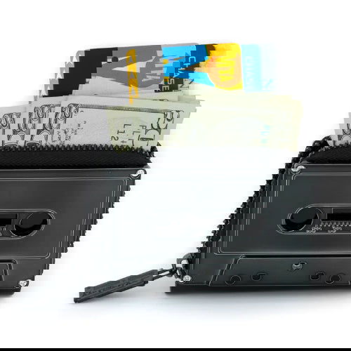 Retro Cassette Wallet: Black Chrome - Fydelity - The Vault