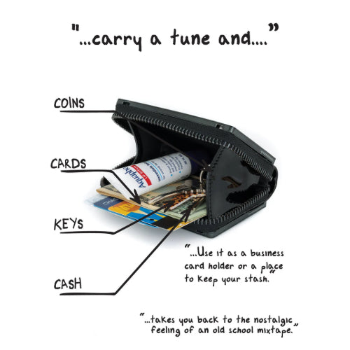 Retro Cassette Wallet: Black Chrome - Fydelity - The Vault