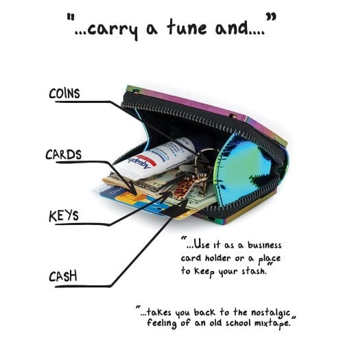 Retro: Electro Black - Cassette Tape Wallet - The Vault