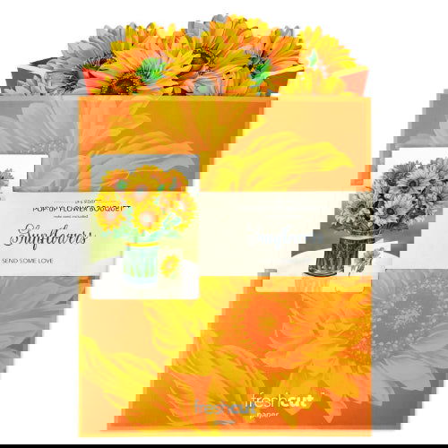 Sunflowers: Pop-Up Bouquet Greeting Card - FreshCut Paper - The Vault