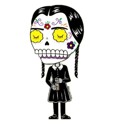 Wednesday Addams: Day of the Dead - Character Sticker - The Vault