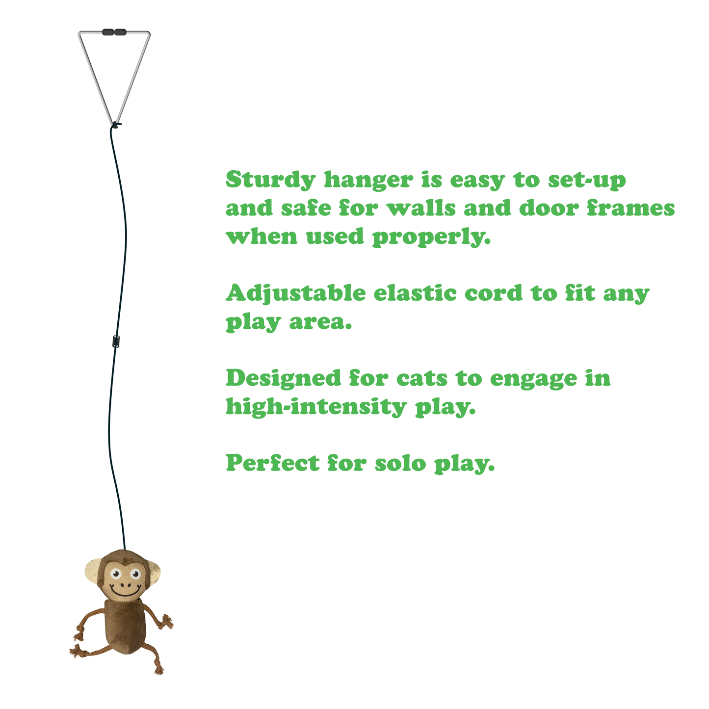 Jump 'n' Jamb! Get The Monkey Off Your Back: Refillable Catnip Swinging Toy - Meowijuana