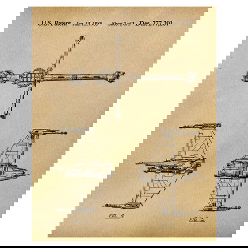 B-wing 1985: Patent Art Print - Parchment - The Vault