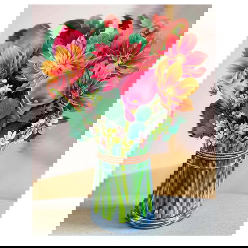 Dear Dahlia: Pop-Up Bouquet Greeting Card - FreshCut Paper - The Vault