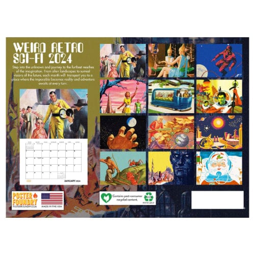 Fantasy: Weird Retro Sci-Fi - 2024 Wall Calendar - The Vault