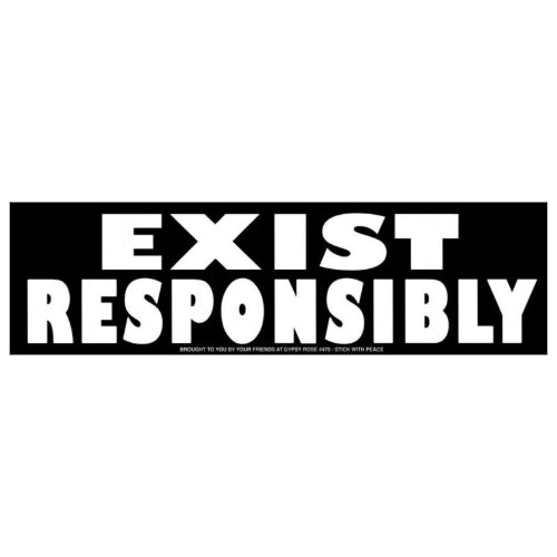Lifestyle: Exist Responsibly - Bumper Sticker – The Vault