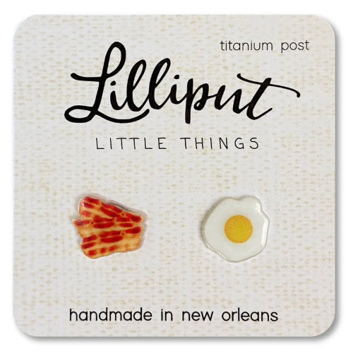 Bacon and Egg: Earrings - Lilliput Little Things