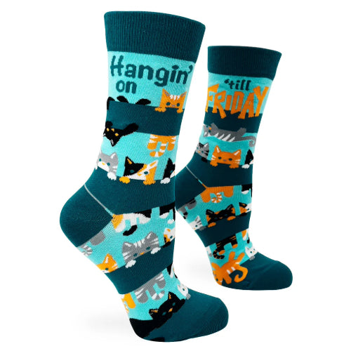 Novelty: Hangin' on 'till Friday - Crew Socks