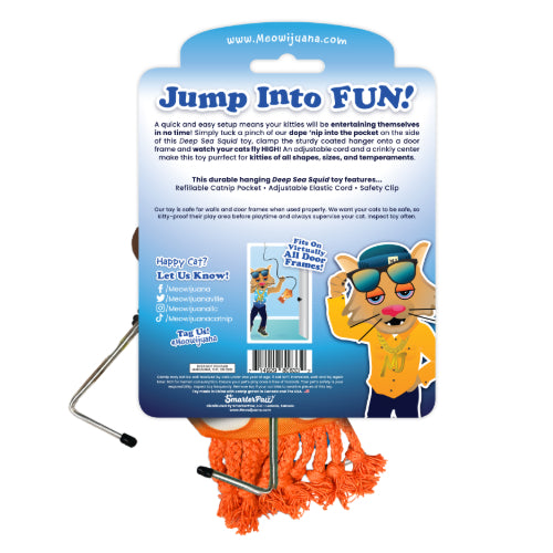 Jump 'n' Jamb! Deep Sea Squid: Refillable Catnip Swinging Toy - Meowijuana