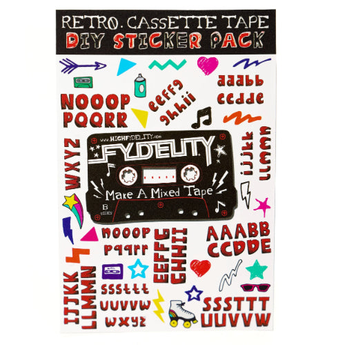 Retro Cassette Tape: DIY Sticker Pack - Fydelity