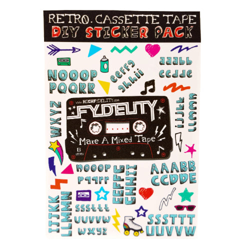 Retro Cassette Tape: DIY Sticker Pack - Fydelity