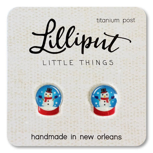 Snowman Snow Globe: Earrings - Lilliput Little Things