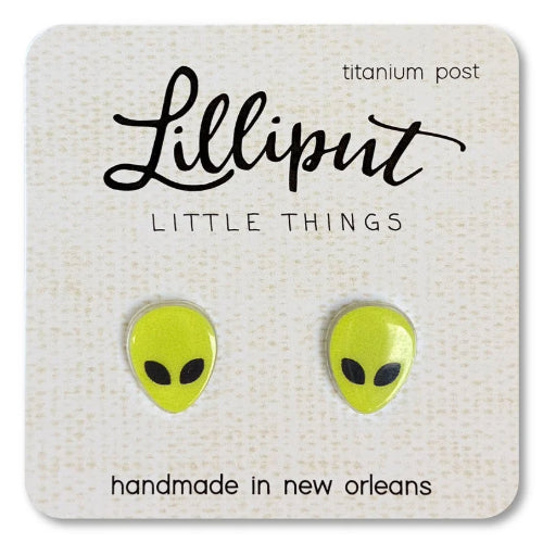 Green Alien: Earrings - Lilliput Little Things