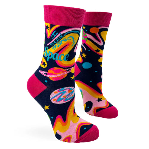 Novelty: I Need More Space - Crew Socks