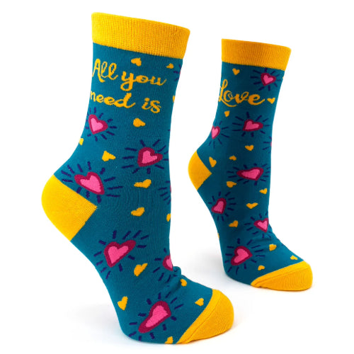 Novelty: All You Need is Love - Crew Socks