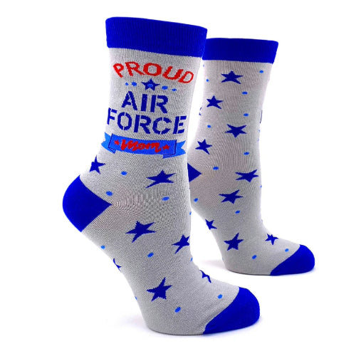 Novelty: Proud Air Force Mom - Crew Socks