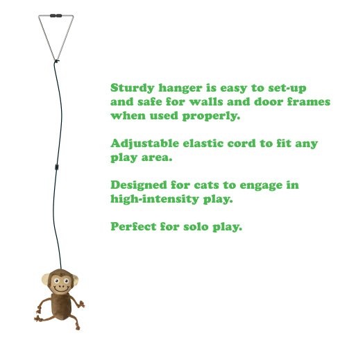 Jump 'n' Jamb! Get The Monkey Off Your Back: Refillable Catnip Swinging Toy - Meowijuana