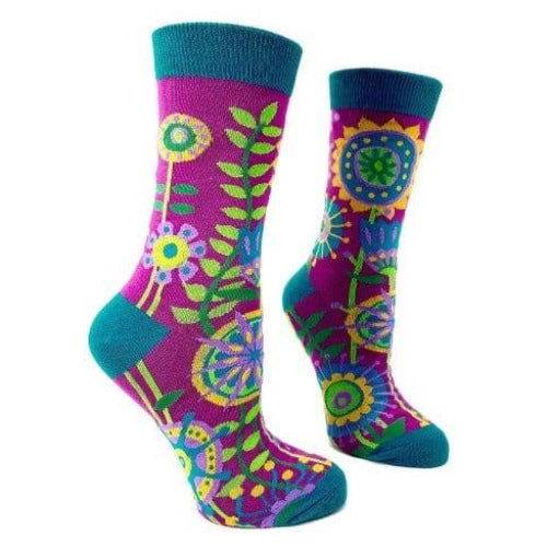 Novelty: Funky Floral - Crew Socks - The Vault