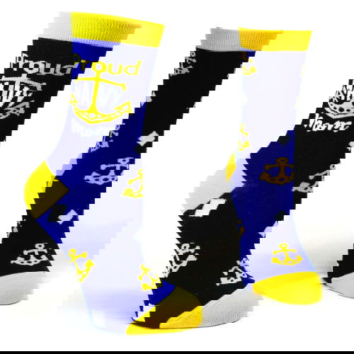 Novelty: Proud Navy Mom - Crew Socks - The Vault