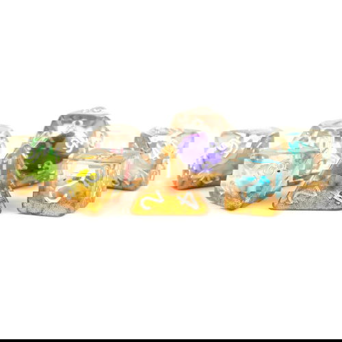 Rainbow Dinosaur: Dice Set - FanRoll™ - The Vault