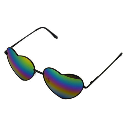 Rainbow Mirror Heart: Metal - Sunglasses - The Vault