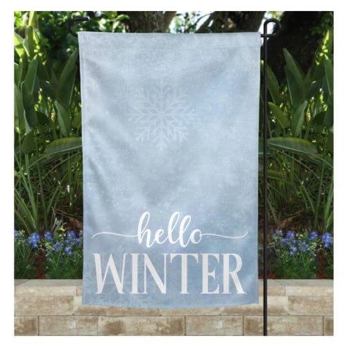 Snowflakes: Hello Winter - Garden Flag - The Vault