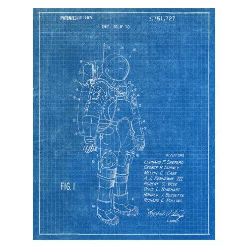 Space Suit 1973: Patent Art Print - Blueprint - The Vault