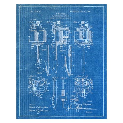 Tattooing Device 1904: Patent Art Print - Blueprint - The Vault