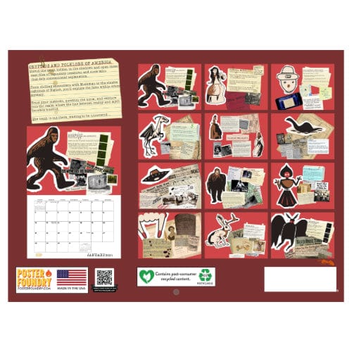 Calendars Fantasy: Cryptid and Folklore - 2024 Wall Calendar